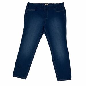 LEI WOMENS DENIM BLUE JEAN PULL ON LEGGINGS PLUS SIZE 3X